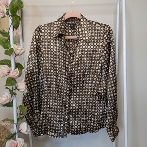 Rafaella Black and White Button Down Shirt